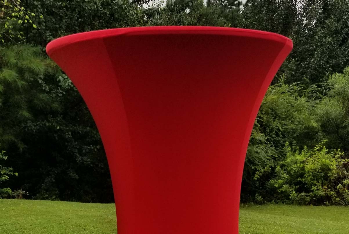 highboy with apple-red spandex