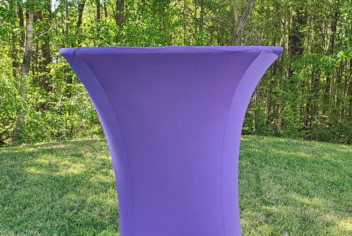 highboy with purple spandex